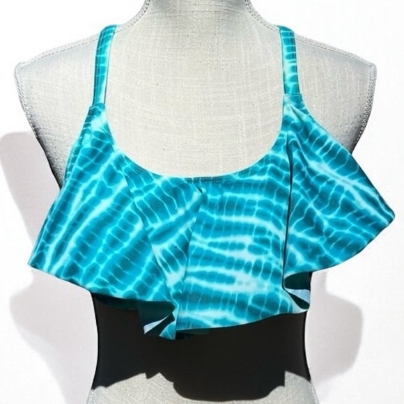 🌻PINK Victoria’s Secret Turquoise Tie Dye Bikini Top Size Large - Picture 4 of 10